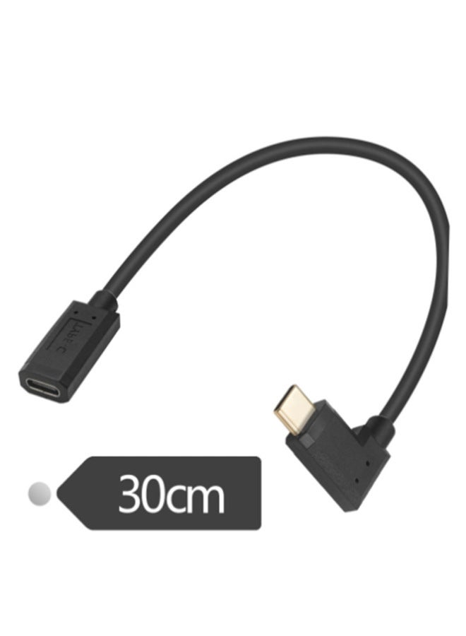 Suitable For Type-C Male Elbow To Female Straight Head Data Extension Line Forward And Reverse Insertion Standard 16-core 3A Current-Color:1.8 M - Image 1